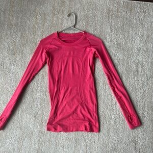 Lululemon Athletica Pink Fitted Long Sleeve Tee